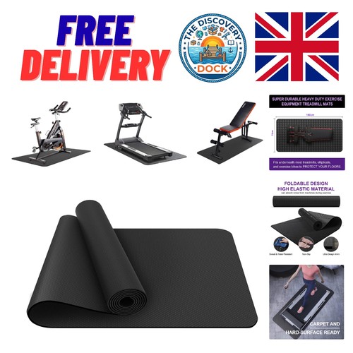 Black treadmill mat 180cm - black,